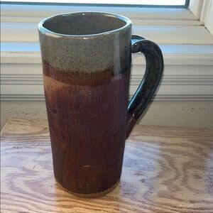 Handcrafted Ceramic Tree Bark Textured Tankard Mug with Handle 32 Oz